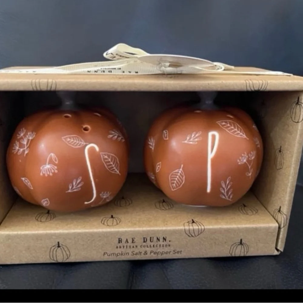 Thanksgiving Rae Dunn Pumpkin Salt and Pepper Shakers